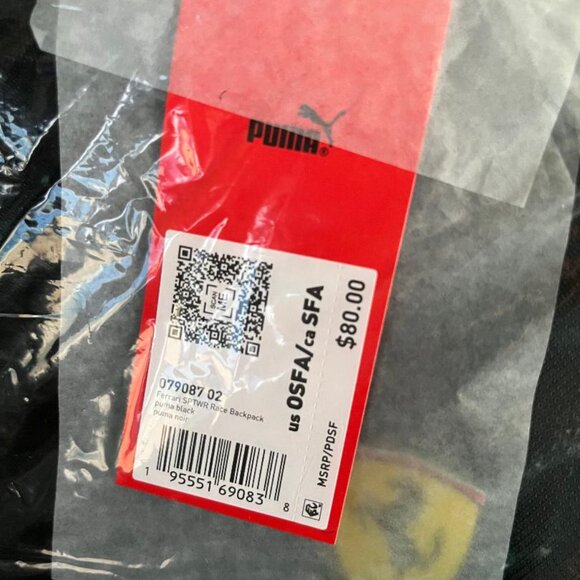 Puma Ferrari Scuderia Black & Red School Race Backpack - Picture 3 of 3